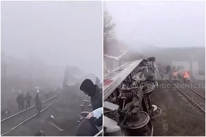 Rusijoje nuo bėgių nuvažiavo traukinys: yra sužeistųjų