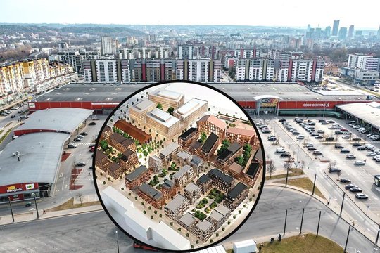 Vilniuje bręsta neįprastas projektas: vietoj prekybos centro „Banginis“ – miestas mieste