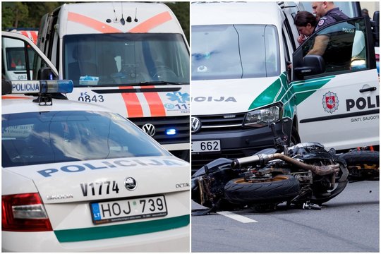 Vilniuje per avariją nukentėjo motociklininkas