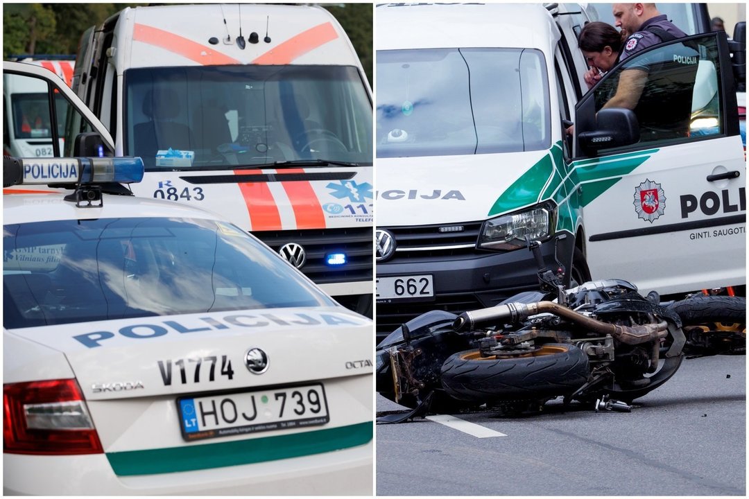 Vilniuje per avariją nukentėjo motociklininkas