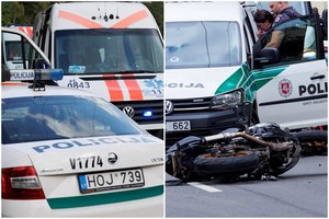 Vilniuje per avariją nukentėjo motociklininkas