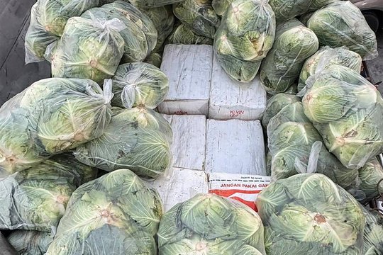 Tailando policija konfiskavo 1,6 tonos narkotikų, paslėptų po kopūstais