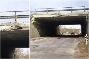 Parodė tragišką svarbaus viaduko būklę: „Vis pasvarstau, ar visas viadukas nenukris ant galvos“