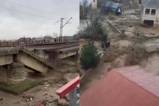 Dagestaną nusiaubė viską kelyje šlavę potvyniai: griuvo tiltai ir pastatai 