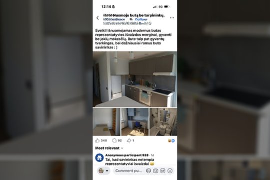 Vilniuje – išskirtinis pasiūlymas: modernus butas patraukliai merginai be nuomos mokesčio