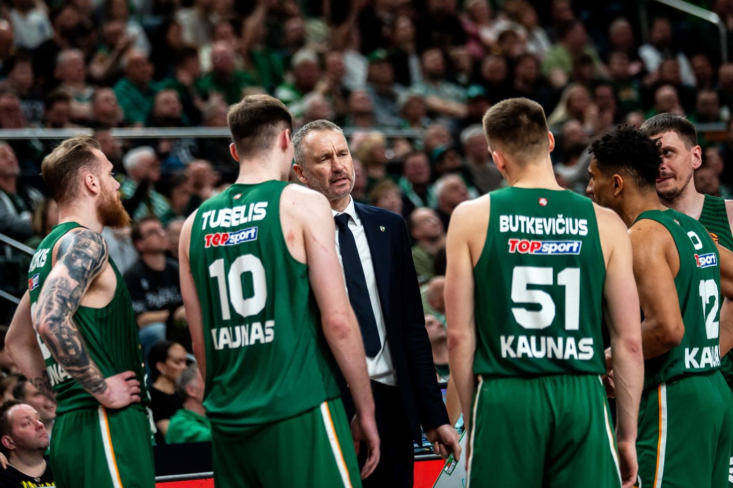 Kauno Žalgiris: Ąžuolas Tubelis, Tomas Masiulis ir Arnas Butkevičius<br>G. Bitvinsko nuotr.
