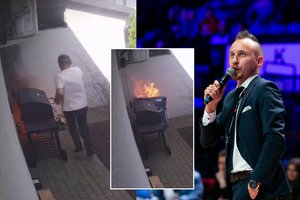 Komentatoriaus K. Tiškevičiaus kieme kilo gaisras: paviešino vaizdo įrašą