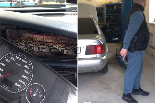 Dieveniškių kilpoje pričiuptas šalčininkietis gali prarasti savo automobilį su slėptuve cigaretėms