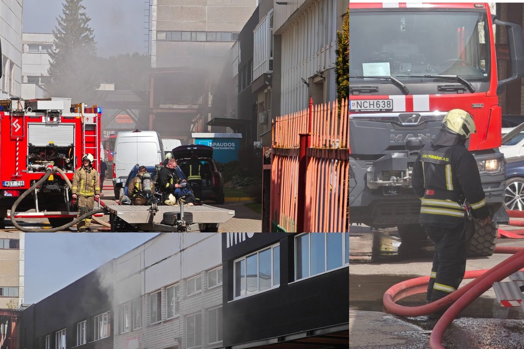 Užfiksavo gausias ugniagesių pajėgas ir aukštyn kylančius dūmus: Vilniuje – didelis gaisras