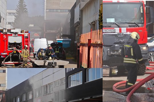 Užfiksavo gausias ugniagesių pajėgas ir aukštyn kylančius dūmus: Vilniuje – didelis gaisras