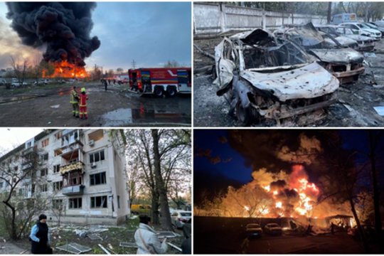Kraupūs vaizdai iš Ukrainos: Rusijos smūgiai nusinešė mažiausiai 12 žmonių gyvybių