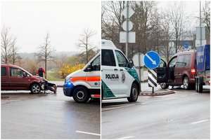 Kitą mašiną apdaužęs ir iš avarijos vietos Vilniaus centre pasprukęs vairuotojas: „Bijau grįžti“