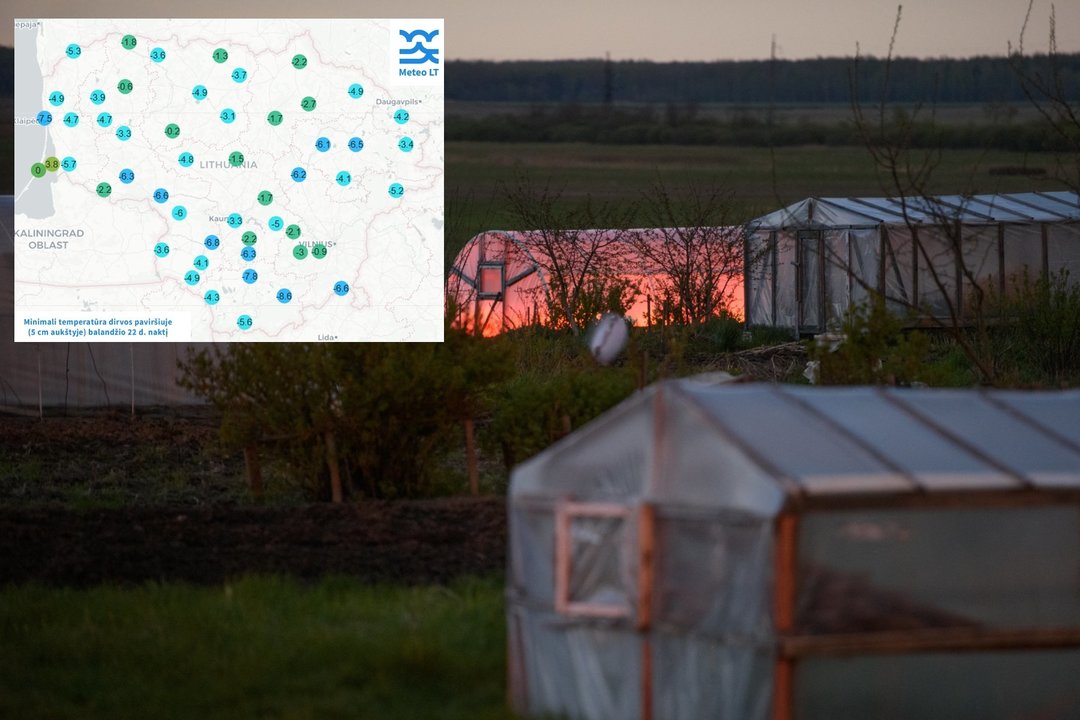 Praėjusi naktis vėl buvo vėsi: šalnos kai kur siekė beveik -9 laipsnius