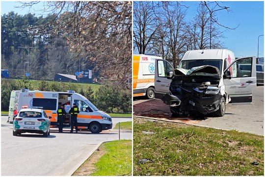 Vilniuje kurjerių mikroautobusas rėžėsi į medį, ant kojų sukeltos visos gelbėjimo tarnybos
