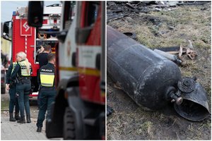 Vilniaus r. sprogus dujų balionui nukentėjo žmogus, ant kojų buvo sukeltos visos tarnybos