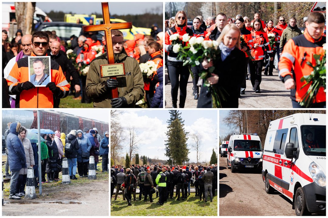  Atsisveikinimas su Mantu Sadausku.<br> Lrytas koliažas