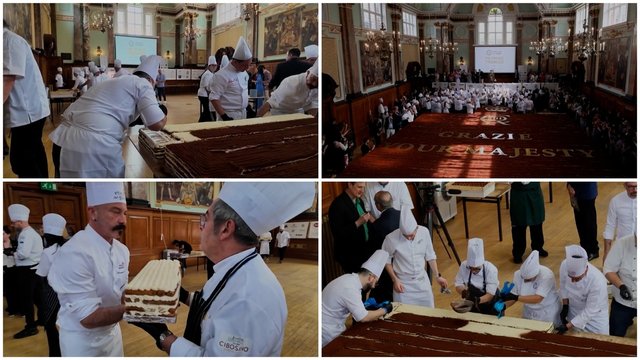 440 metrų ilgio itališkas desertas pranoko Guinnesso pasaulio rekordą: plušo virš 100 konditerių
