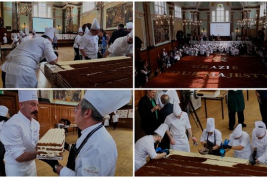 440 metrų ilgio itališkas desertas pranoko Guinnesso pasaulio rekordą: plušo virš 100 konditerių