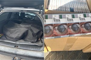 Kupiškėno automobilio bagažinėje – beveik 11 tūkst. eurų vertės nelegalių rūkalų krovinys