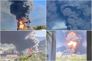 Vaizdai iš siaubo filmu virtusios Tuapsės: nafta artėja link V. Putino vilos 