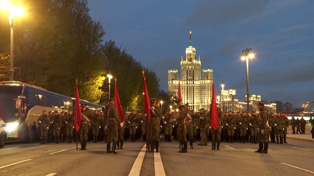 Maskvoje – pirmoji parado repeticija: dėl karinės technikos sumažinimo kaltina Ukrainą  
