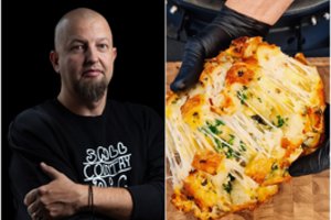 Grilio meistras K. Krivickas siūlo išsikepti pasakiško skonio česnakinę sūrio duoną