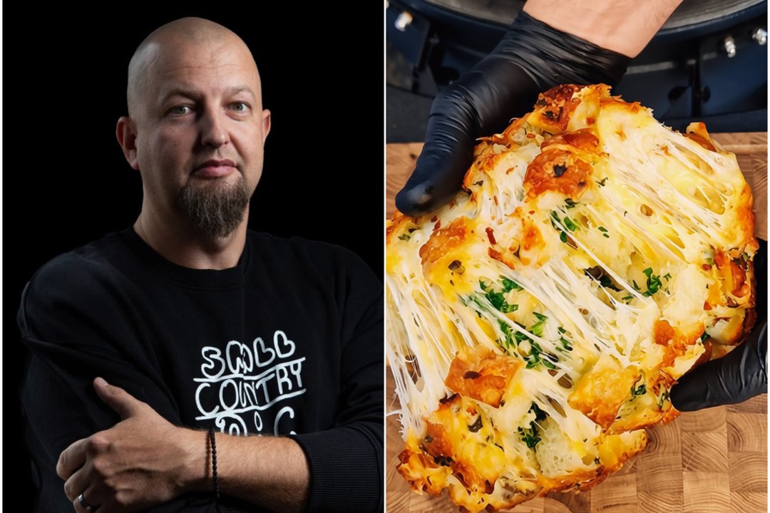 Grilio meistras K. Krivickas siūlo išsikepti pasakiško skonio česnakinę sūrio duoną