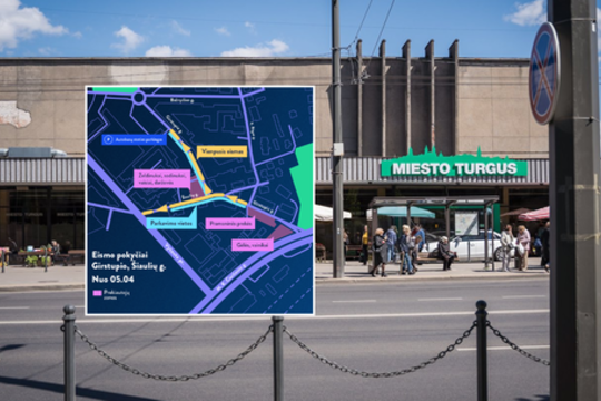 Stoties turgaus prieigose – eismo pokyčiai, stovėjimo aikštelės kuriam laikui virs prekyvietėmis