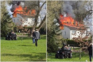 Didelis gaisras siaubė namą Vilniaus pakraštyje