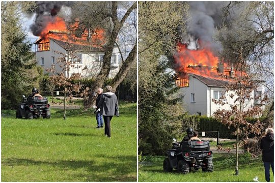 Didelis gaisras siaubė namą Vilniaus pakraštyje