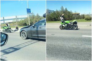Per avariją Vilniuje nukentėjo motociklininkas