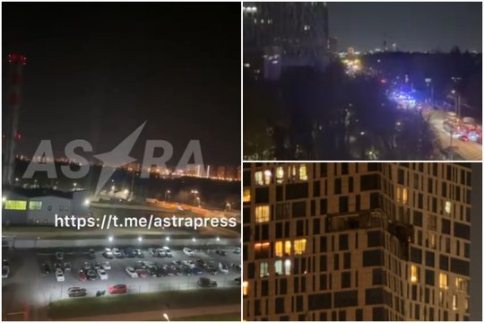 Karas Ukrainoje. Aliarmas Maskvoje: 6 km nuo Kremliaus girdėjosi sprogimai, rėžėsi dronas