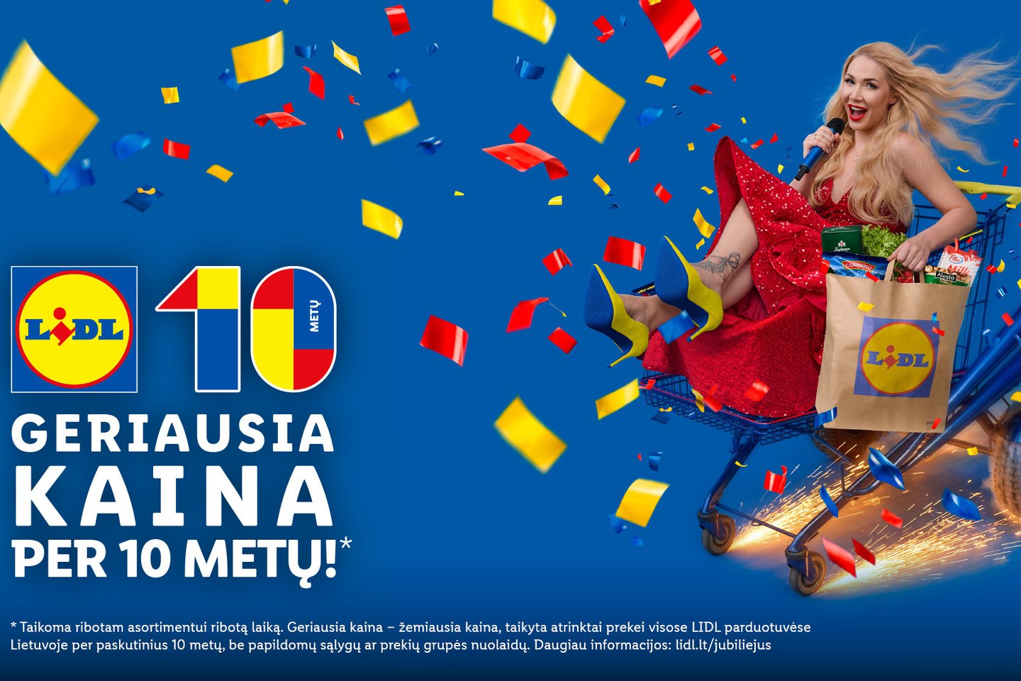  „Lidl“ gimtadienio kampaniją lydi žinutė „Geriausios kainos per dešimt metų“.