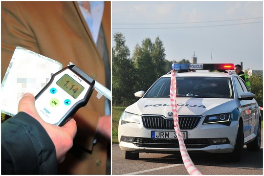 Girtas vairuotojas greta Vilniaus taranavo sunkvežimį ir nuskriejo į griovį