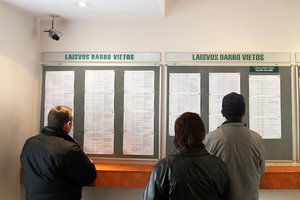 Pirmąjį šių metų ketvirtį nedarbo lygis sudarė 7,4 proc., per metus augo 0,5 proc. punkto