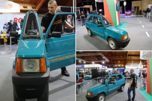 Neįtikėtina, kad jis važiuoja: mechanikas sukūrė siauriausią automobilį pasaulyje
