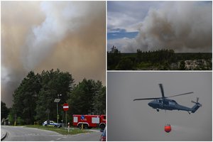 Kaimyninėje Lenkijoje – pragariškas gaisras: jau nusinešė piloto gyvybę