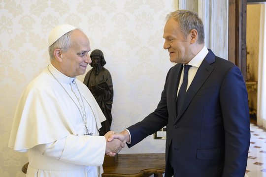 Su D. Tusku susitikęs popiežius priėmė kvietimą apsilankyti Lenkijoje