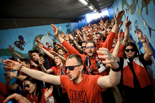 Badalonoje – įspūdinga „Ryto“ sirgalių eisena