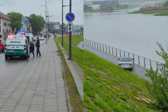 Kaune – dar vienas „BMW“ skrydis: „prisiparkavo“ Nemuno krantinėje