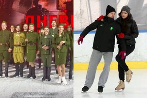 Cirkas Rusijoje: P. Vanagas ir M. Drobiazko Pergalės dieną šoko su Raudonosios armijos uniformomis