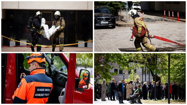 Prie Vyriausybės – inscenizuotas sprogimas ir kilęs gaisras: I. Ruginienę nuvedė į saugią patalpą