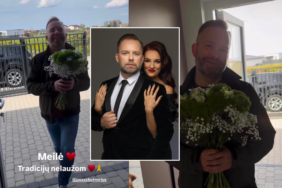 Per santuokos metines J. Butnorius žmoną stebina simbolišku gestu: „Čia jau mano, kaip vyro, pareiga“