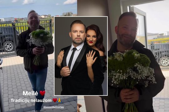 Per santuokos metines J. Butnorius žmoną stebina simbolišku gestu: „Čia jau mano, kaip vyro, pareiga“