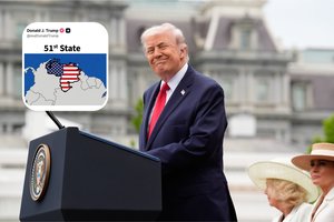 Dar viena provokacija: D. Trumpo iliustracijoje Venesuela pavaizduota kaip 51-oji JAV valstija
