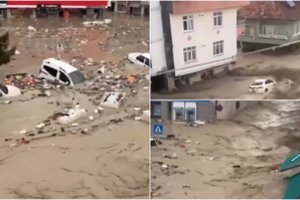 Dalį Turkijos skandino potvynis: galinga stichija nešė net automobilius