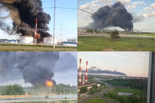 Karas Ukrainoje. Maskvos srityje – galingos Ukrainos dronų atakos: į orą kilo milžiniški dūmų kamuoliai