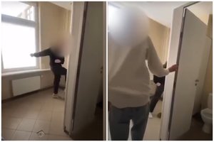 Plinta žiaurus vaizdo įrašas iš Skuodo mokyklos tualeto: direktorius sako, kad to dar nėra buvę