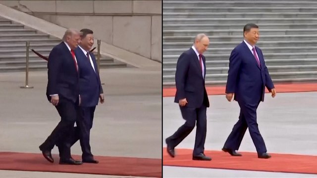 Xi Jinpingui – nepaprasta diplomatinė savaitė: palygino D. Trumpo ir V. Putino vizitus