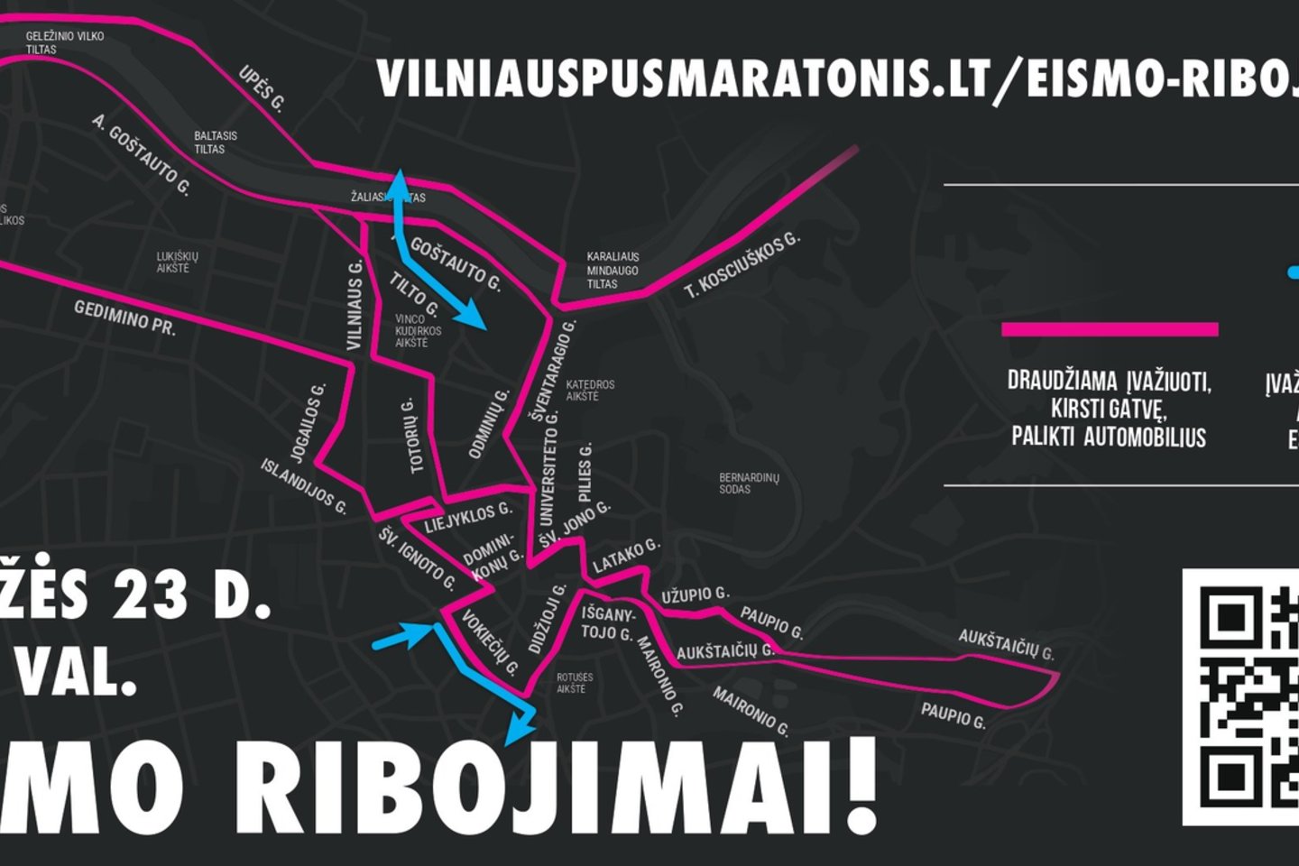 Dėl Vilniaus pusmaratonio sostinėje bus įvesti eismo ribojimai<br> Vilniaus pusmaratonis nuotr.
